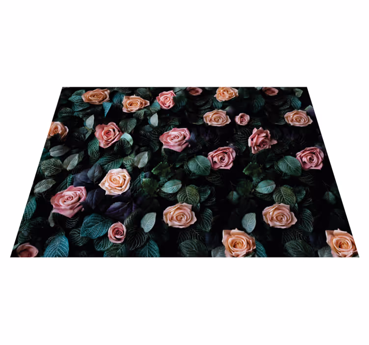 Alfombra vinilo flores imágenes botánicas florales - TenVinilo