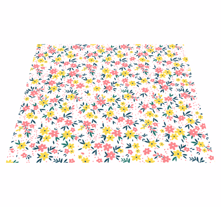 Alfombra vinilo flores lienzo floral de primavera - TenVinilo