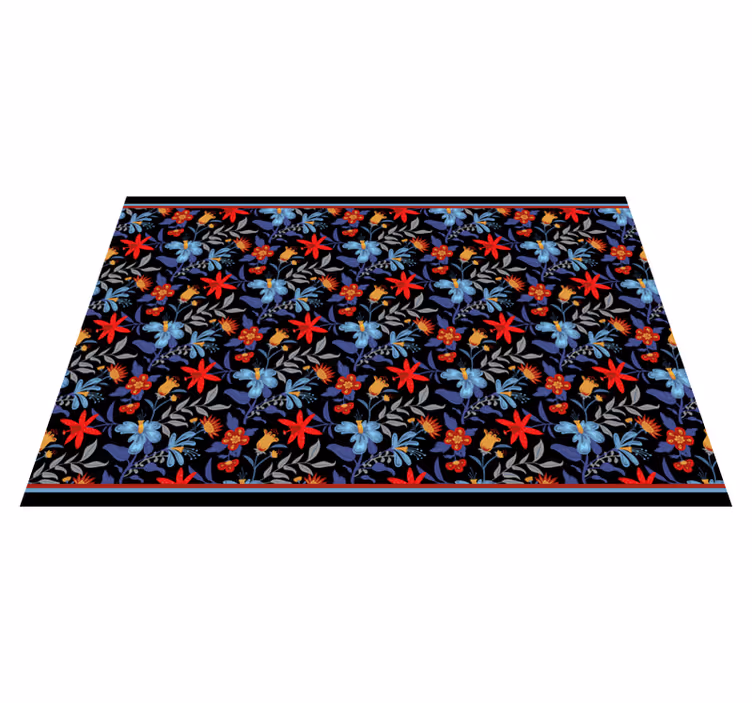 Alfombra vinilo flores elegancia botánica - TenVinilo