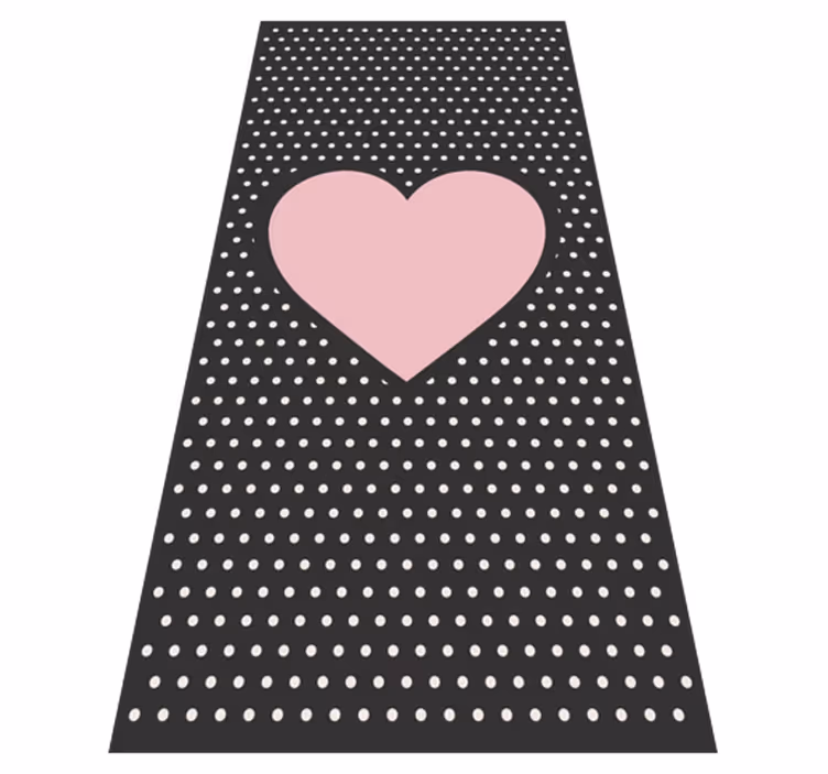 Alfombra vinílica infantil corazón con lunares - TenVinilo