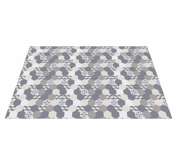 Alfombra vinílica geométrica patrón hexágonos - TenVinilo