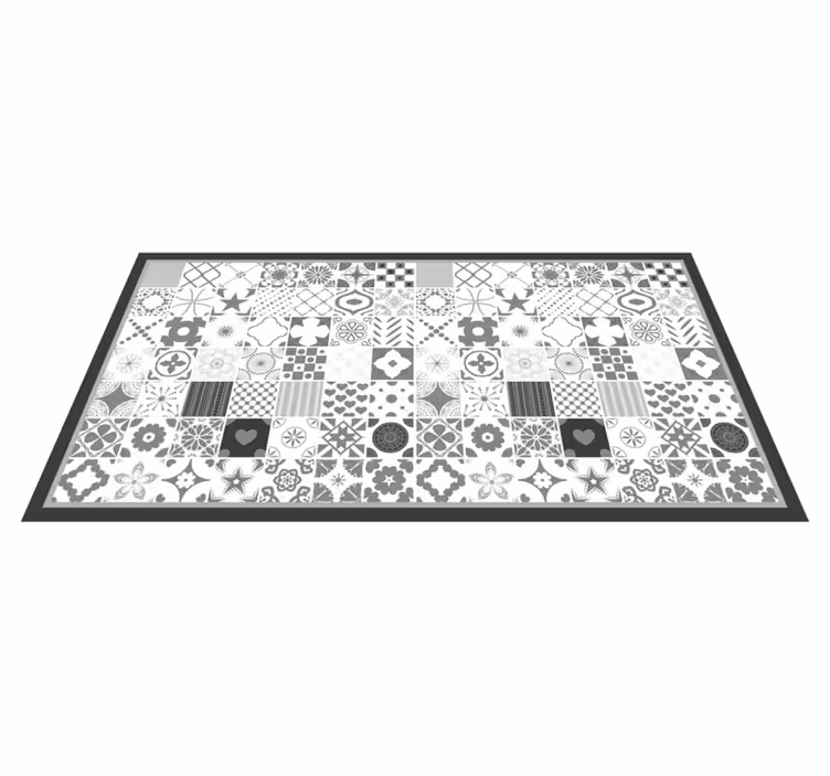 Alfombra hidráulica composición de azulejos - TenVinilo