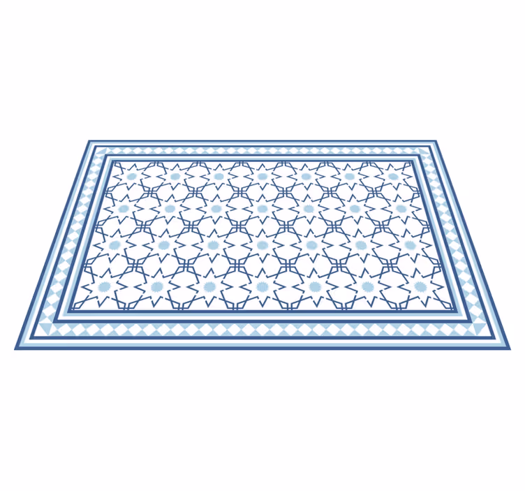 Alfombra hidráulica vinílica patrón de estrellas azules - TenVinilo