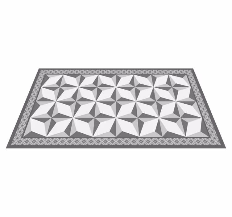 Alfombra vinílica geométrica ilusión tonos grises - TenVinilo