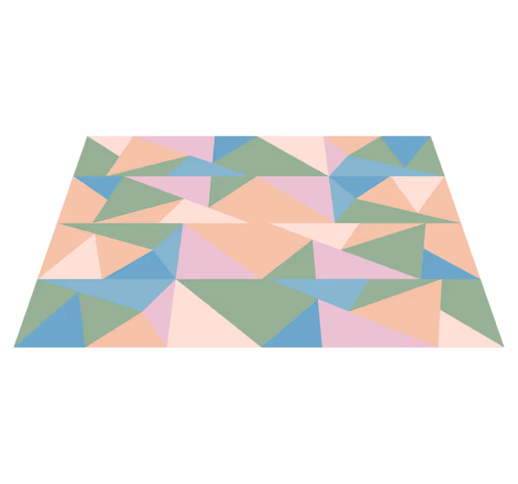 Alfombra vinílica geométrica triangulos pastel - TenVinilo