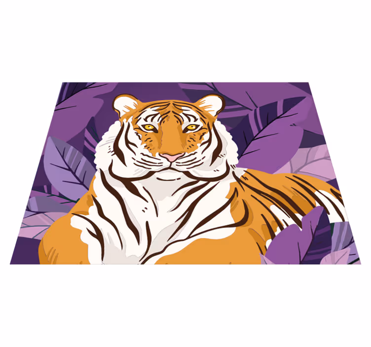 Alfombra vinílica dormitorio Tigre curioso animales de la jungla - TenVinilo