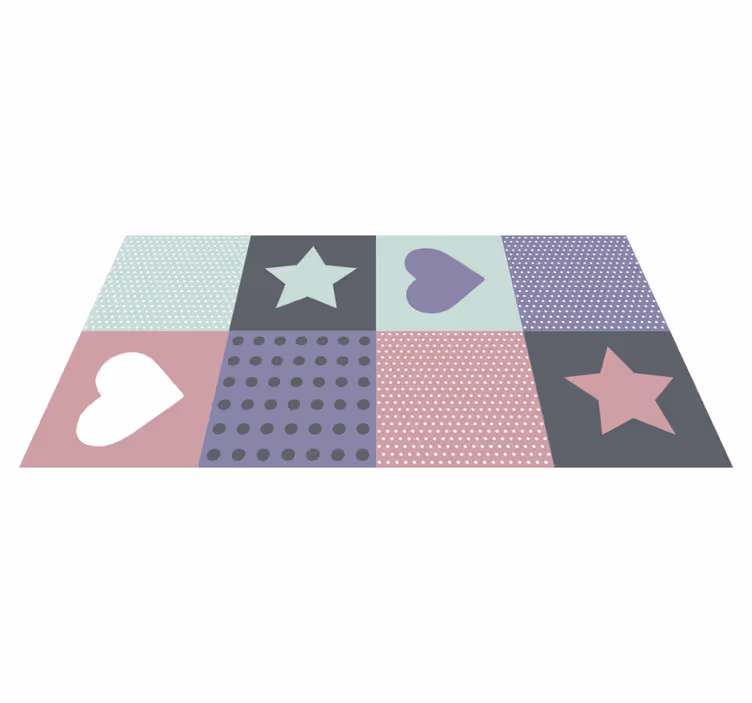 Alfombra vinílica de estrellas Estrellas y corazones - TenVinilo