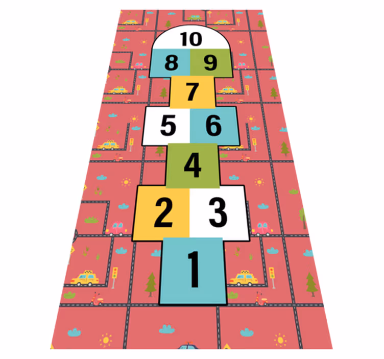 Alfombra vinílica infantil juego de la rayuela - TenVinilo