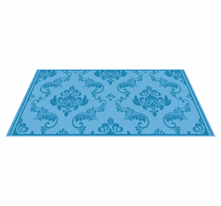 Alfombra vinilo azul patrón barroco - TenVinilo