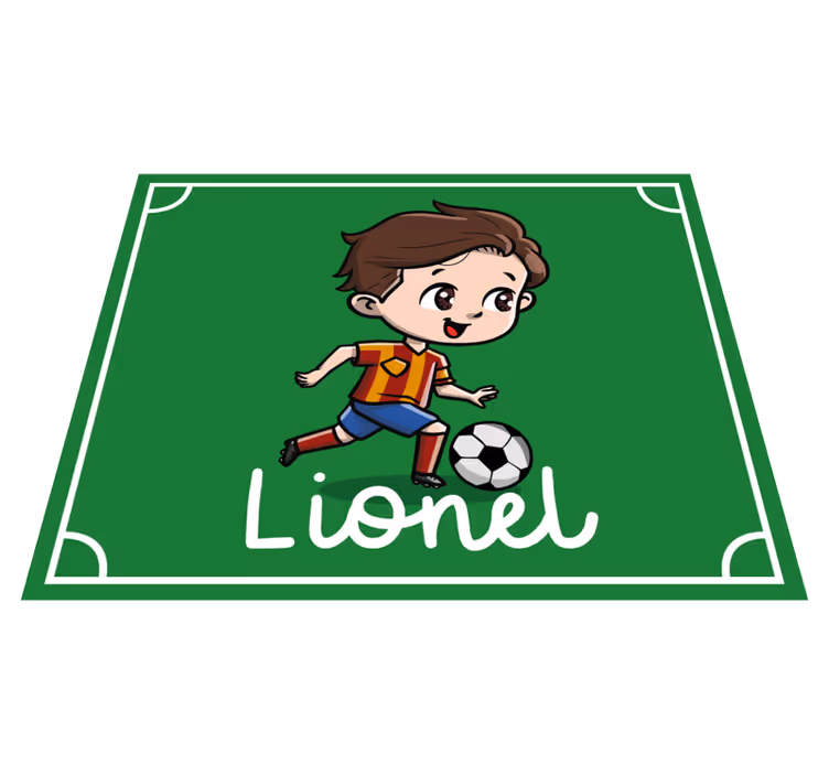 Alfombra de vinilo fútbol dibujo personalizable - TenVinilo