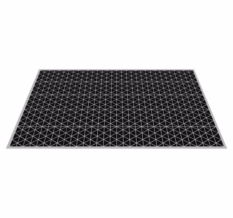 Alfombra de vinilo geométrica Patrón de triángulo gris y negro - TenVinilo