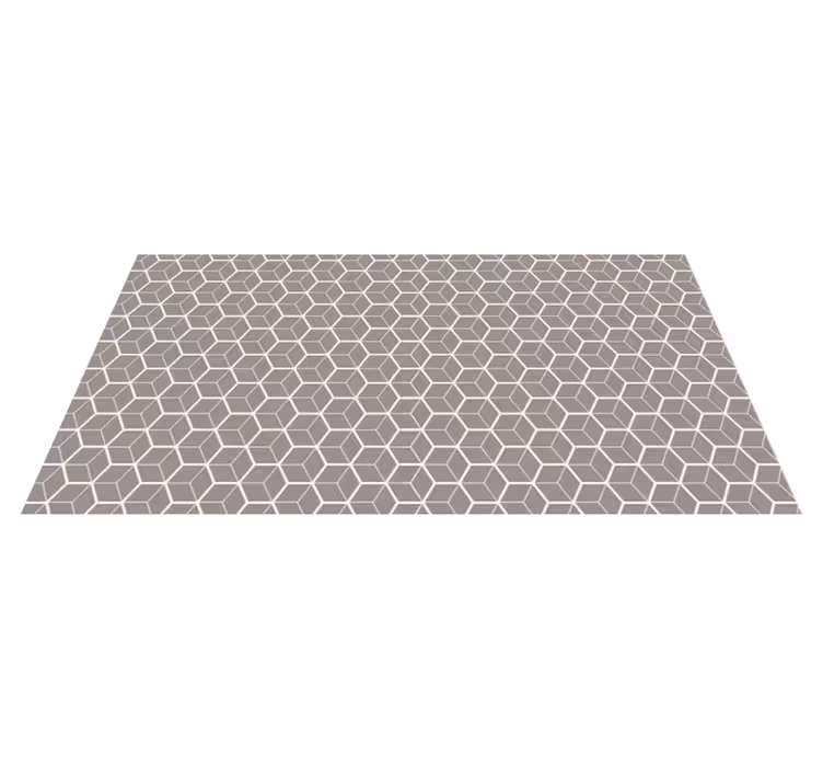 Alfombra de vinilo geométrica Patrón hexagonal gris y blanco - TenVinilo
