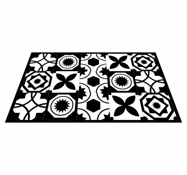 Alfombra hidráulica patrones contrastantes - TenVinilo
