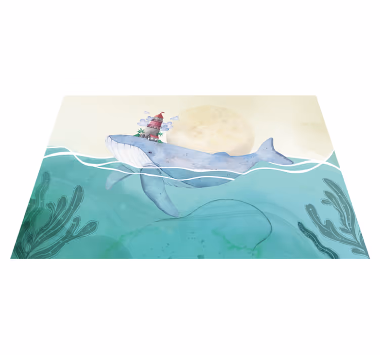 Alfombra vinílica infantil ballenas estilo escandinavo - TenVinilo