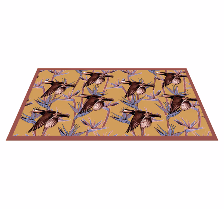 Alfombra vinílica animales patrón de patos voladores - TenVinilo