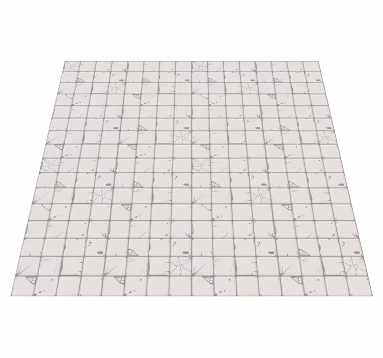Alfombra vinílica baño pared de azulejos blancos viejos - TenVinilo