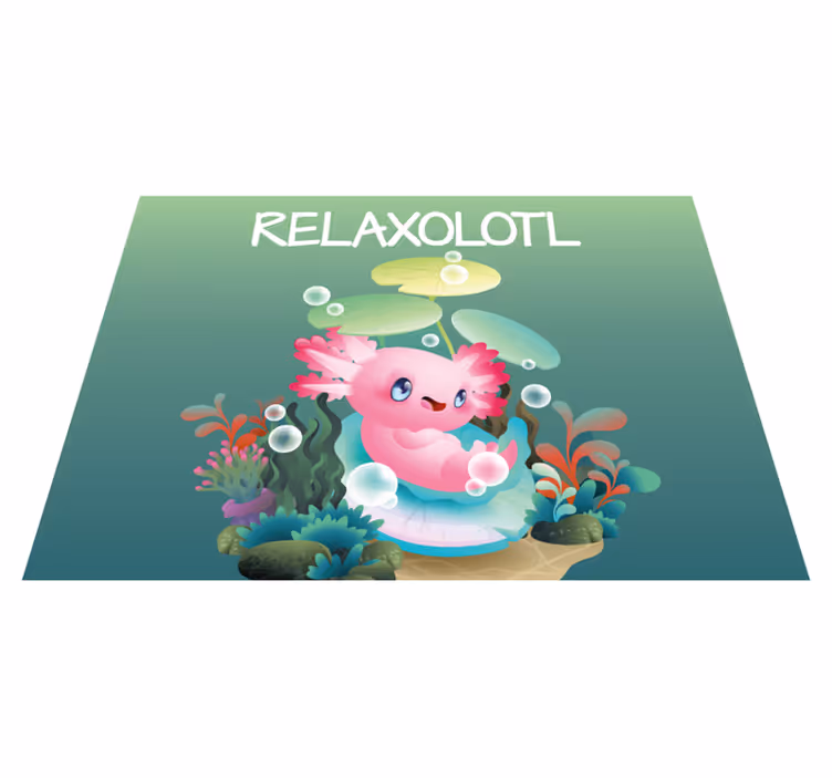 Alfombra vinílica infantil estanque relaxólotl - TenVinilo