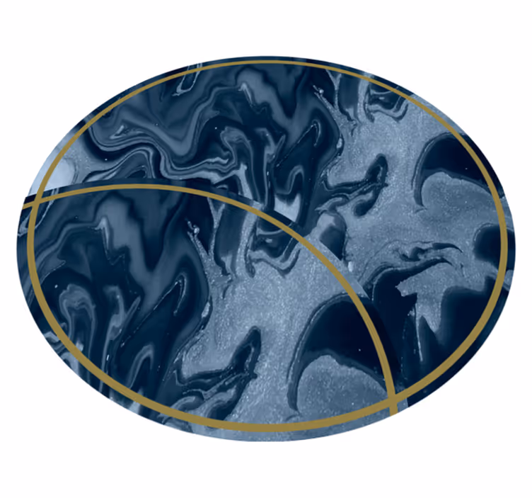 Alfombra vinílica redonda efecto mármol azul - TenVinilo