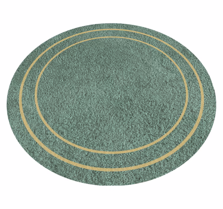 Alfombra vinílica estilo minimalista de círculos verdes - TenVinilo