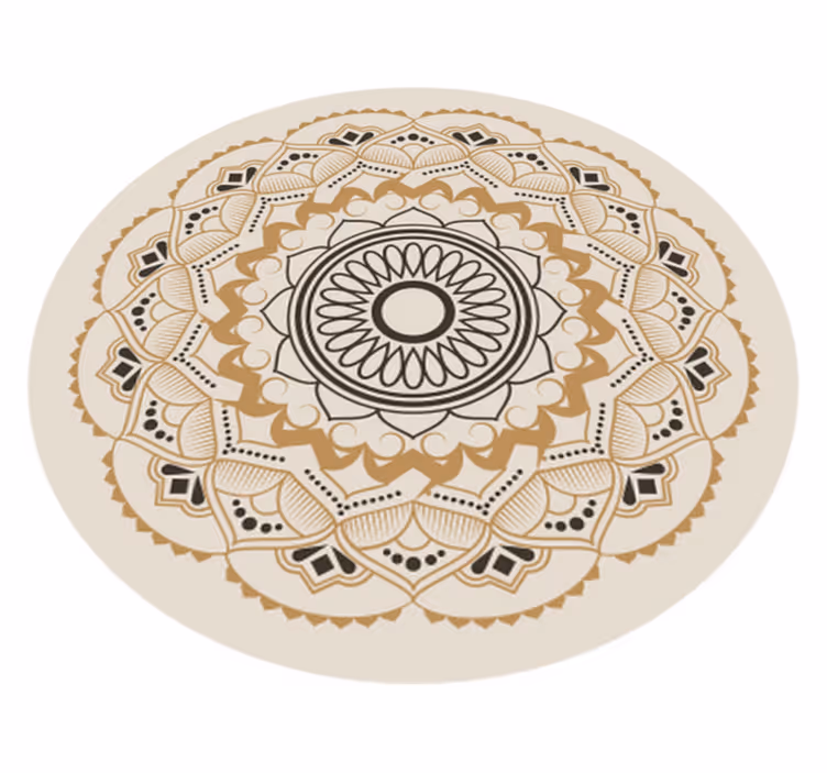 Alfombra vinílica redonda beige - TenVinilo