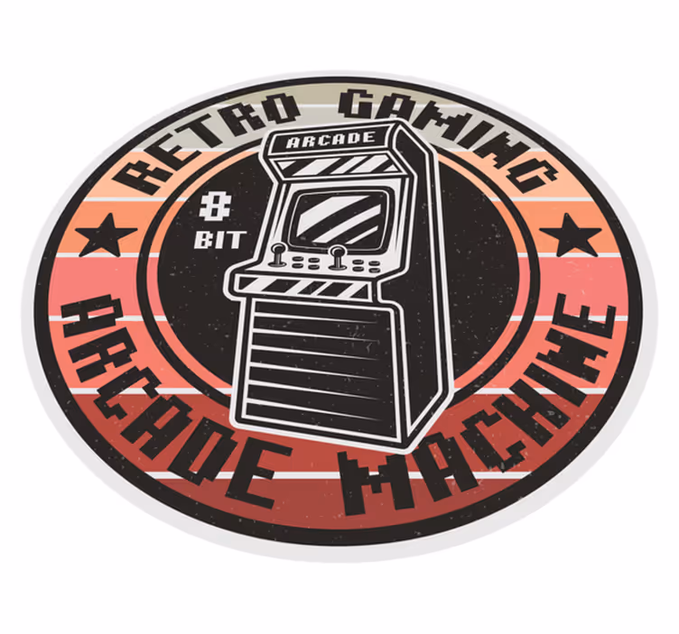 Alfombra vinílica juvenil círculo de Juegos Retro Arcade - TenVinilo