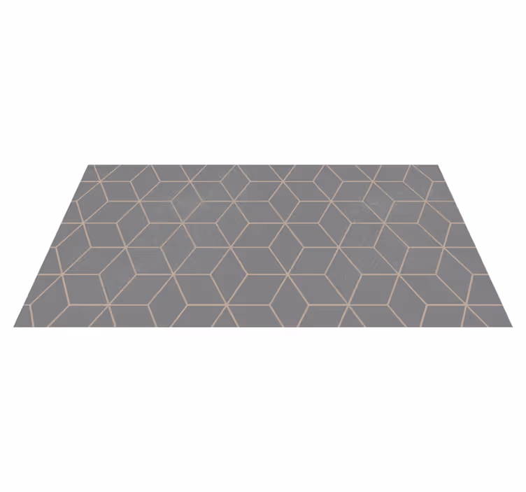 Alfombra vinílica gris patrón hexágonos - TenVinilo
