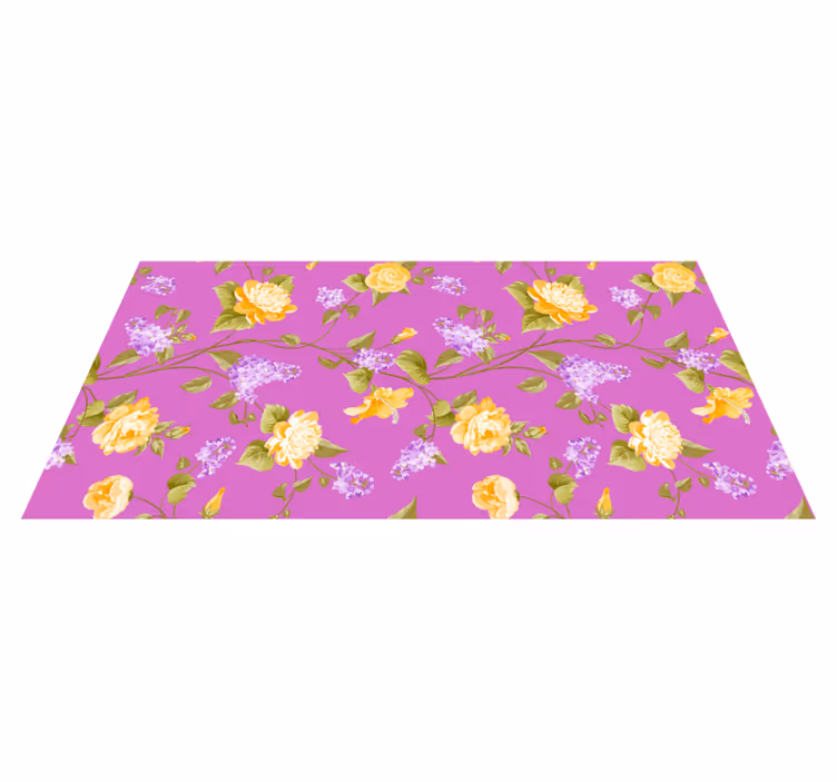Alfombra vinílica flores patrón de flor floral - TenVinilo
