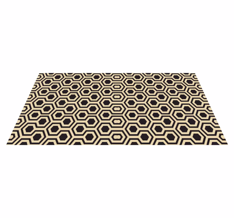 Alfombra vinílica beige patrón hexagonal - TenVinilo