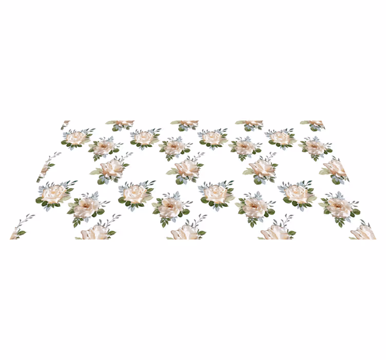Alfombra vinílica flores elegancia floral bajo los pies - TenVinilo
