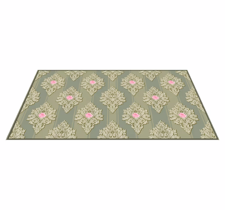 Alfombra vinílica flores patrón floral vintage - TenVinilo