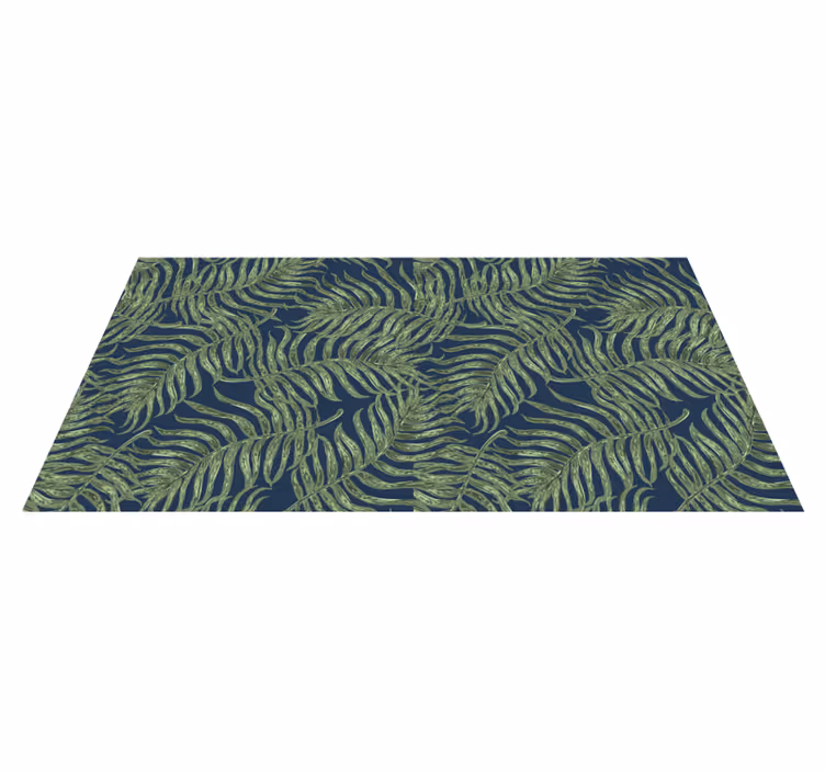 Alfombra vinilica plantas patrón de hojas verdes tropicales - TenVinilo
