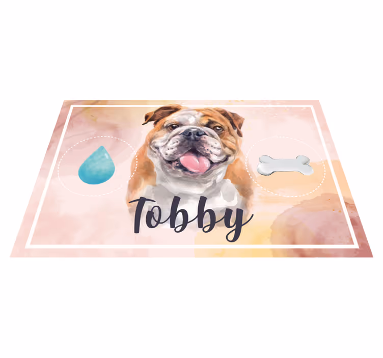 Alfombra vinílica animales con un bull dog - TenVinilo