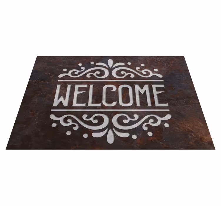 Alfombra vinílica entrada cartel de bienvenida - TenVinilo