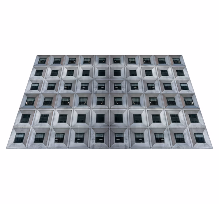 Alfombra vinílica gris arquitectura brutalista - TenVinilo