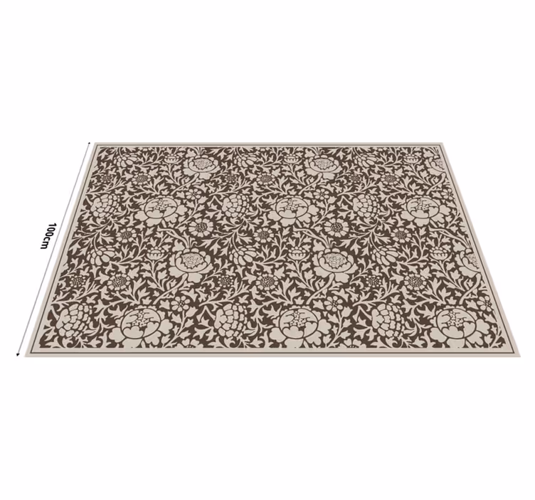 Alfombra vinílica vintage estampado floral - TenVinilo