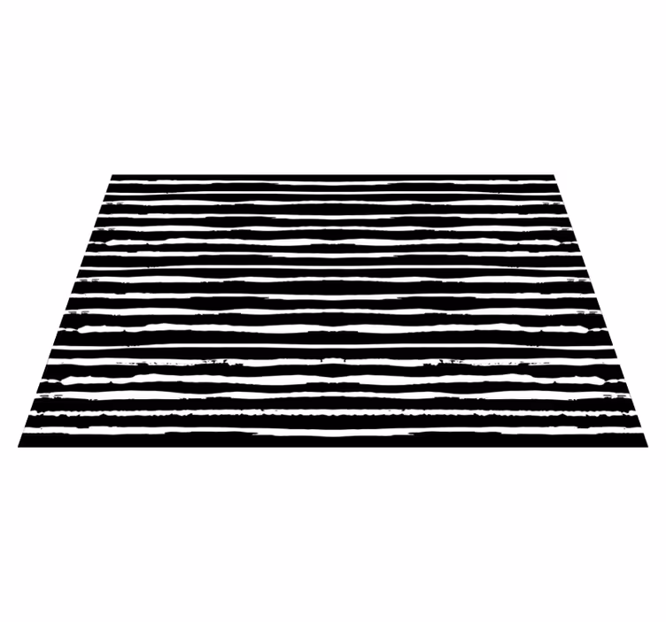 Alfombra vinílica rayas lineas blanco y negro - TenVinilo