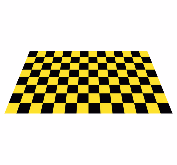 Alfombra de vinilo damero amarillo y negro - TenVinilo