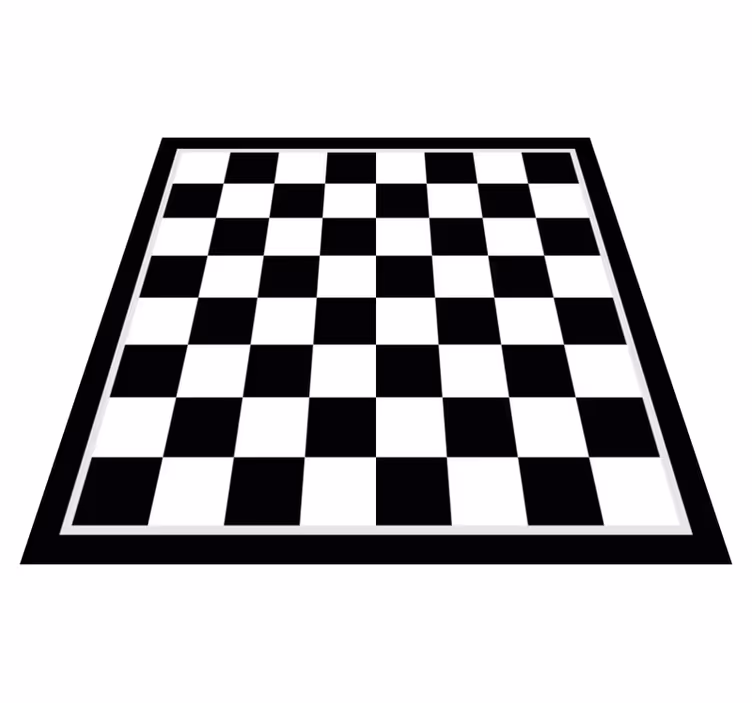 Alfombra vinílica cuadrada tablero ajedrez - TenVinilo