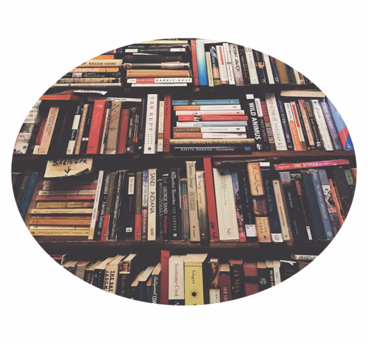 Alfombra vinílica vintage libros desordenados - TenVinilo