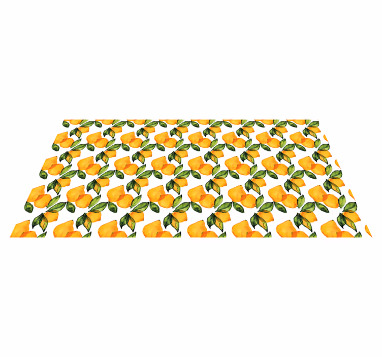 Alfombra vinílica Estilo limones mediterráneos - TenVinilo