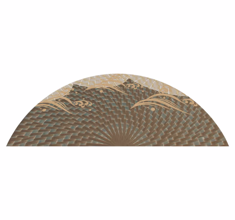 Alfombra vinílica beige semicircular Japandi - TenVinilo