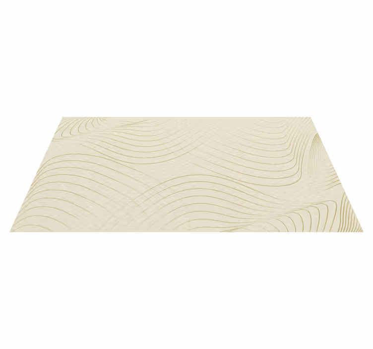 Alfombra vinilo salón beige curvas Japandi - TenVinilo