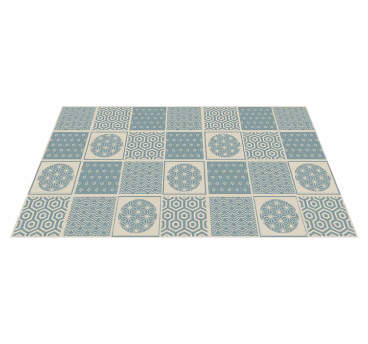 Alfombra vinílica cocina azulejos Japandi - TenVinilo
