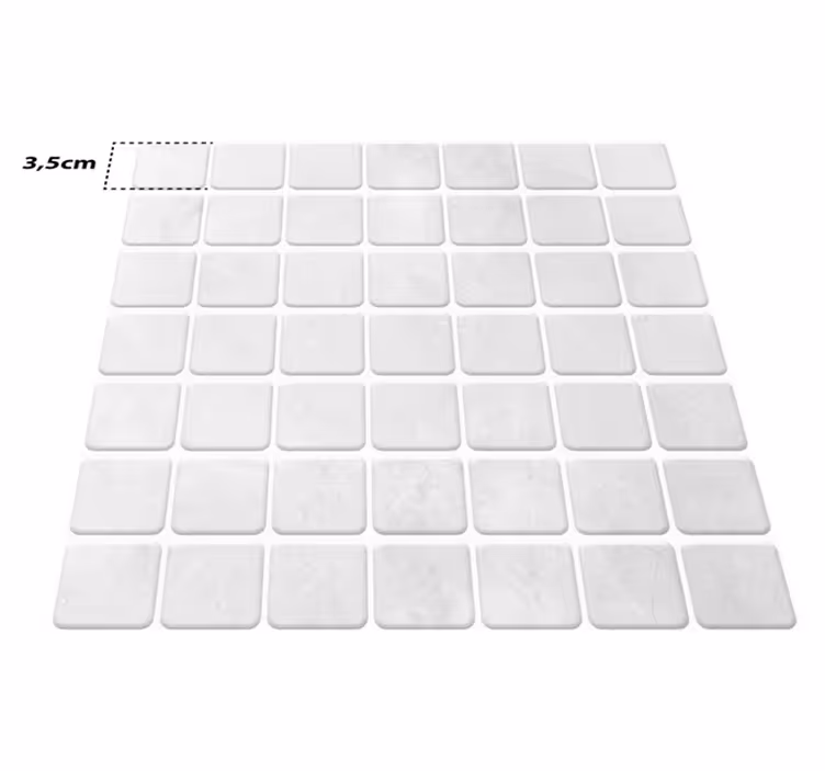 Alfombra vinílica blanca mosaico gresite - TenVinilo