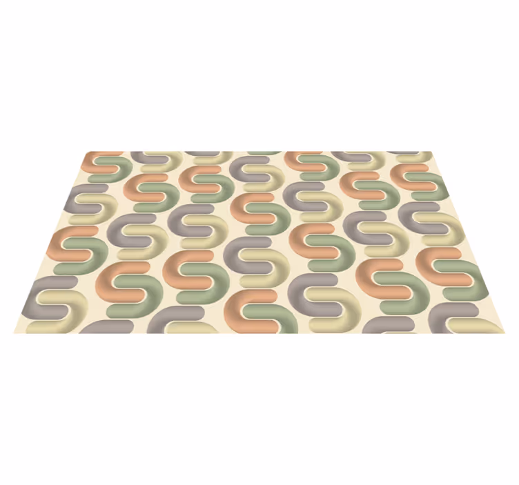 Alfombra vinilo salón patrones de colores curvos - TenVinilo