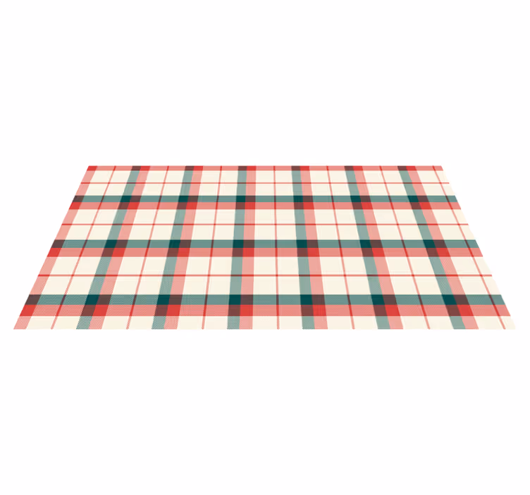 Alfombra vinílica geométrica tartán navideño - TenVinilo