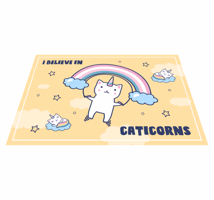 Alfombra vinílica infantil Caticorns - TenVinilo