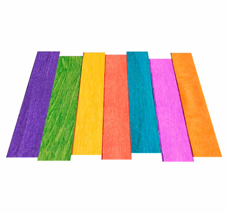 Alfombra vinílica madera tablones multicolor - TenVinilo