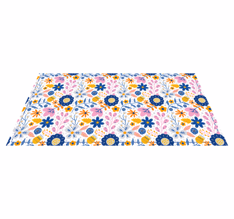 Alfombra vinílica flores primavera floral - TenVinilo