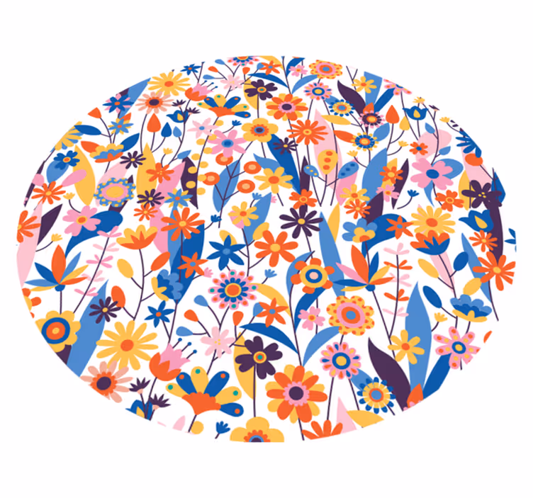 Alfombra vinílica flores multicolores - TenVinilo